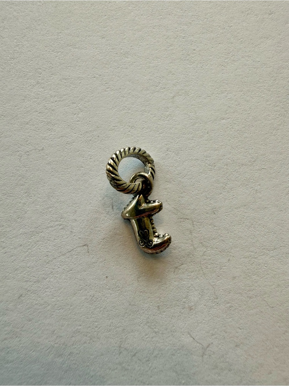 Brighton Silver-Tone ‘t’ Initial Charm with Twisted Loop